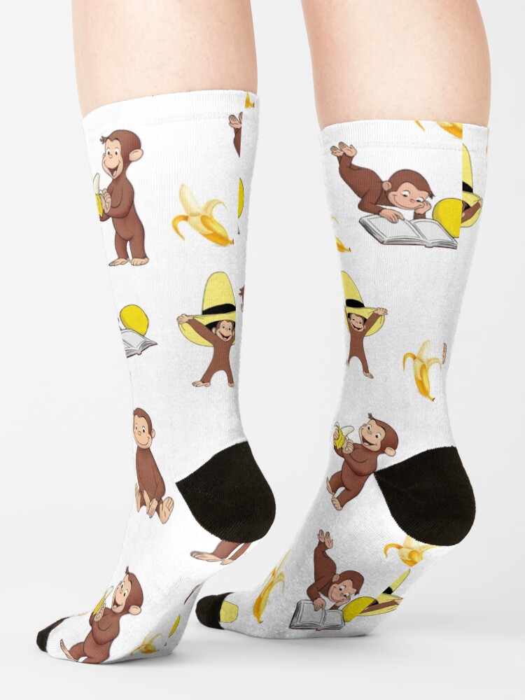 Cute George The Curious Monkey Cartoon For Kids Socks - Image 2