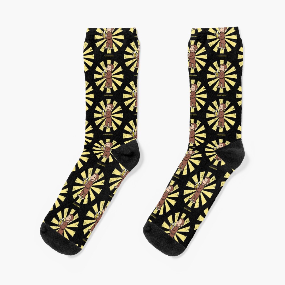 Vintage Curious George Retro Japanese Socks
