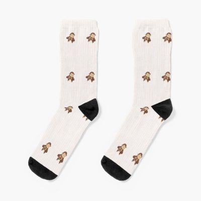 Cute Curious George Heart Hands Socks