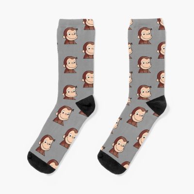 Playful Curious George Cartoon Socks