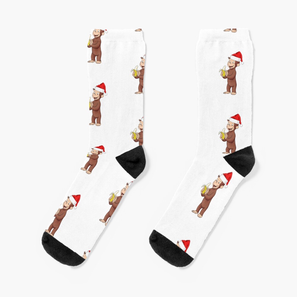 Cute Curious George Winter Banana Socks