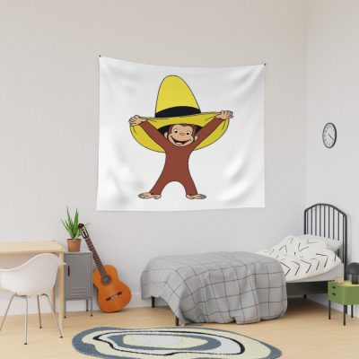 Vintage Curious George Artwork Tapestry