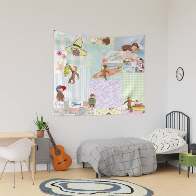 Creative Curious George Collage Tapestry
