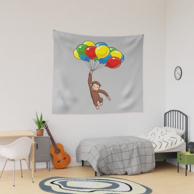 Happy Curious George Balloons Tapestry