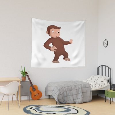Cute Curious George Cartoon Tapestry