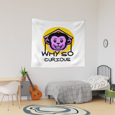 Funny Why So Curious Design Tapestry