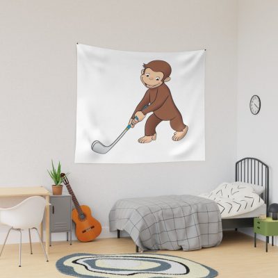 Funny George Playing Golf Tapestry
