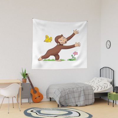 Funny Curious George Friends Tapestry