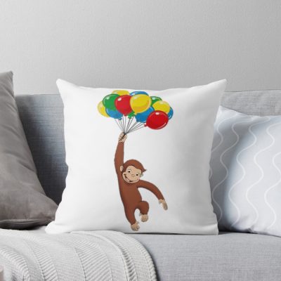 Classic Curious George Cartoon Throw Pillow