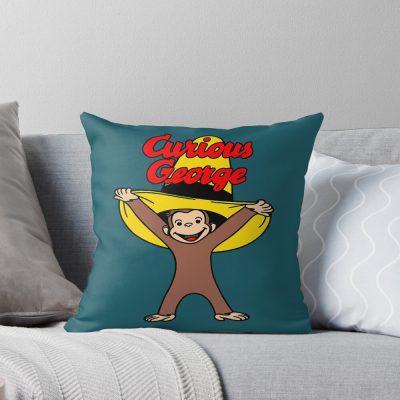 Classic Curious George In The Yellow Hat Throw Pillow