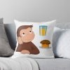 Sweet Curious George Cartoon Throw Pillow