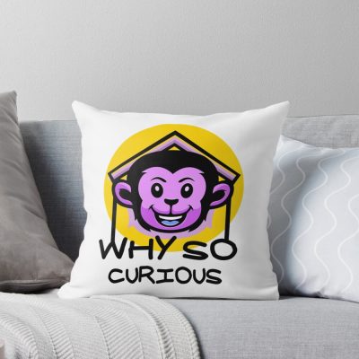 Funny Why So Curious Design Throw Pillow