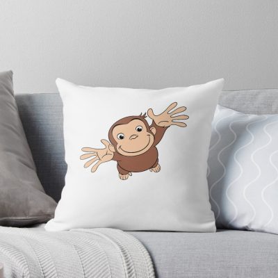 Funny Curious George Character Throw Pillow