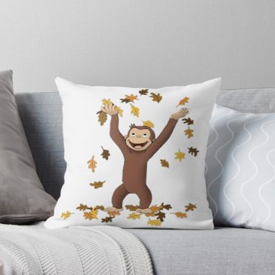 Funny Curious George Monkey Fun Throw Pillow